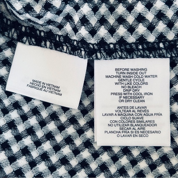 4/$20 NWT Anne Klein Black & White Gingham Button-Front Blouse Size Large - Picture 5 of 7